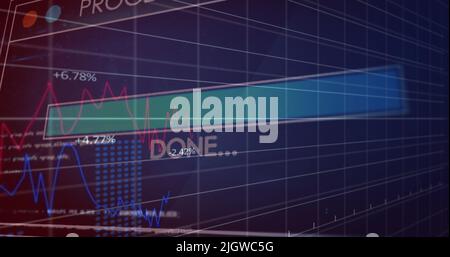 Image of data processing over grid Stock Photo