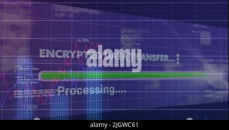 Image of data processing over grid Stock Photo