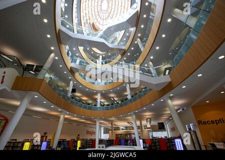 interior of the central atrium of Liverpool Central Library merseyside england uk Stock Photo