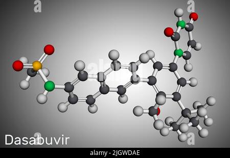 Dasabuvir hepatitis C virus drug molecule, illustration Stock Photo - Alamy