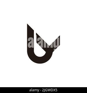 letter by simple geometric line logo vector Stock Vector