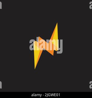 letter n thunder bolt paper design decoration vector Stock Vector