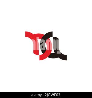letter da simple colorful linked geometric logo vector Stock Vector