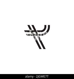 letter y stripes linked line simple geometric logo vector Stock Vector