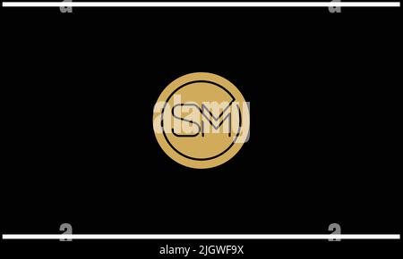 SM, MS Abstract Letters Logo Monogram Stock Vector