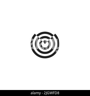 letter u stripes line circle geometric symbol vector Stock Vector