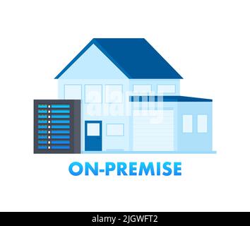 Data storage. Cloud storage icon. Security protection concept. Vector illustration. Stock Vector