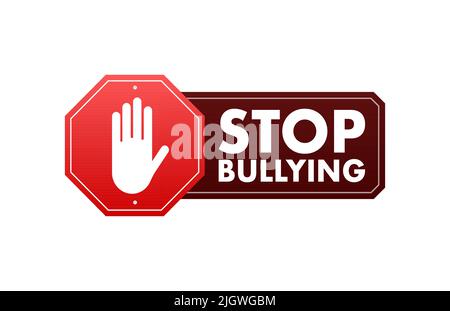 Stop Bullying Sign. Cyber protection. Social Problems. Vector illustration. Stock Vector