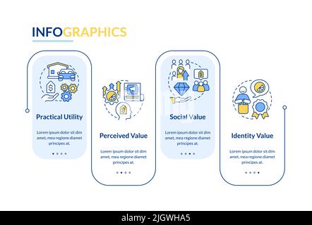 Product values rectangle infographic template Stock Vector