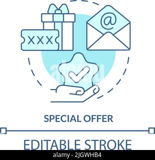 Special offer turquoise concept icon Stock Vector