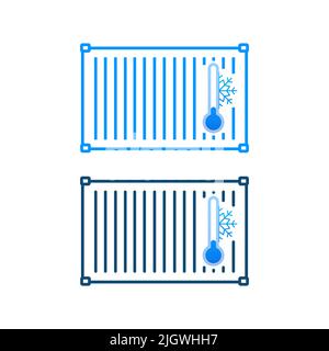 Reefer, Refrigerator container. Cool container use for transport. Vector stock illustration. Stock Vector