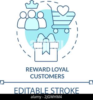 Reward loyal customers turquoise concept icon Stock Vector
