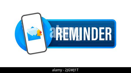 Enable reminder notification. Email notification. Message alert. Vector stock illustration Stock Vector