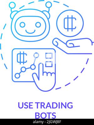 Use trading bots blue gradient concept icon Stock Vector