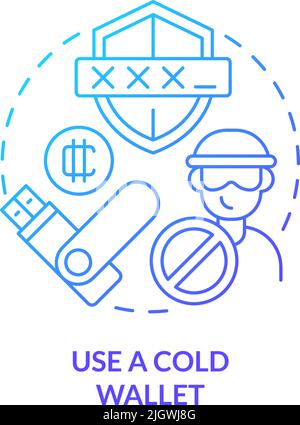 Use cold wallet blue gradient concept icon Stock Vector