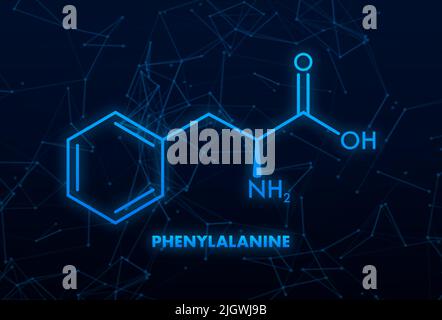 PHENYLALANINE formula. PHENYLALANINE molecular structure. Vector illustration Stock Vector