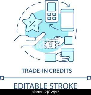 Trade in credits turquoise concept icon Stock Vector