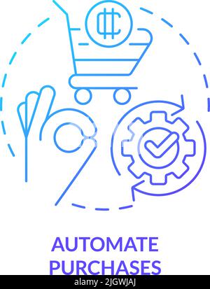 Automate purchases blue gradient concept icon Stock Vector
