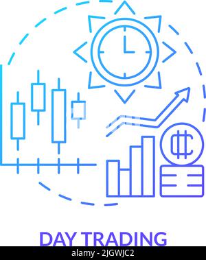 Day trading blue gradient concept icon Stock Vector