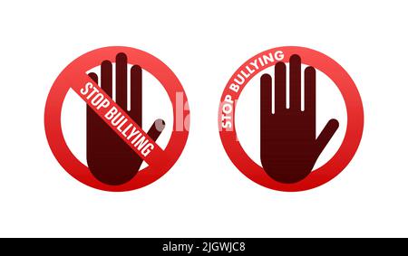 Stop Bullying Sign. Cyber protection. Social Problems. Vector illustration. Stock Vector