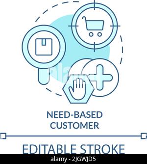 Need based customer turquoise concept icon Stock Vector