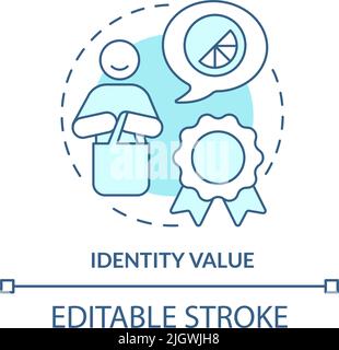 Identity value turquoise concept icon Stock Vector