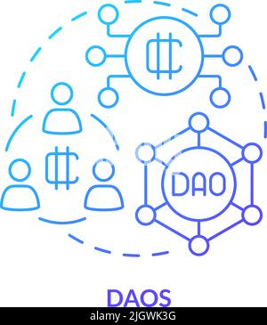 DAOs blue gradient concept icon Stock Vector