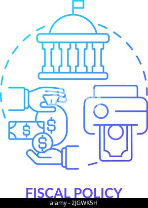 Fiscal policy blue gradient concept icon Stock Vector