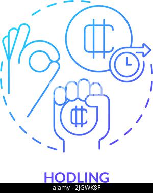 HODLing blue gradient concept icon Stock Vector