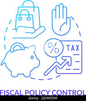 Fiscal policy control blue gradient concept icon Stock Vector