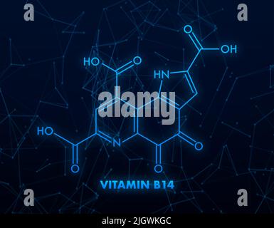 Structural formula of vitamin B14 on a white background. Vector ...