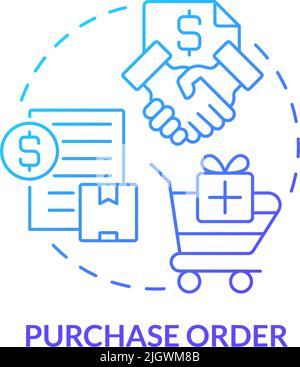 Purchase order blue gradient concept icon Stock Vector