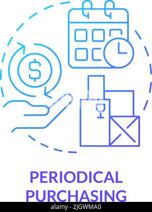 Periodical purchasing blue gradient concept icon Stock Vector