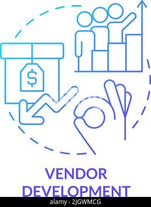 Vendor development blue gradient concept icon Stock Vector