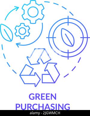 Green purchasing blue gradient concept icon Stock Vector