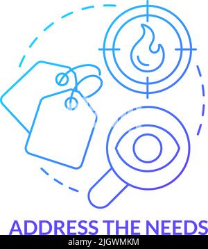 Address needs blue gradient concept icon Stock Vector