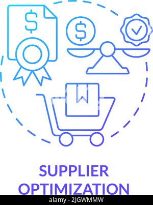 Supplier optimization blue gradient concept icon Stock Vector