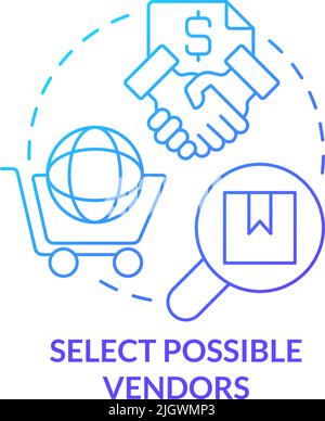 Select possible vendors blue gradient concept icon Stock Vector