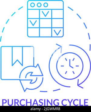 Purchasing cycle blue gradient concept icon Stock Vector