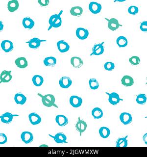 Seamless abstract hand drawn pastel blue circle background pattern Stock Vector