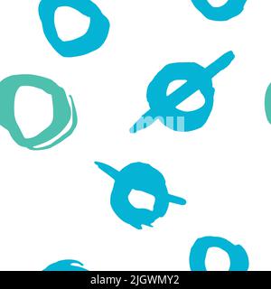 Seamless geometric circle pattern by hand blue Stock Vector
