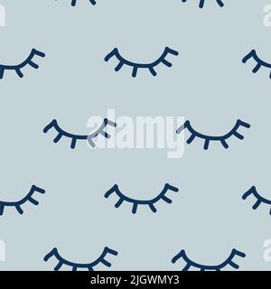 Pattern eyes closed eyelashes dream Stock Vector