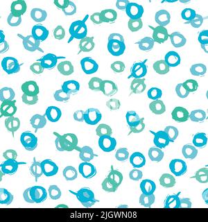 Seamless geometric circle pattern by hand blue Stock Vector