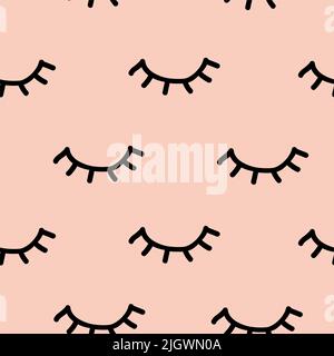 Pattern eyes closed eyelashes dream Stock Vector