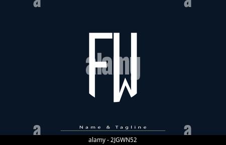 Alphabet letters Initials Monogram logo FW ,WF Stock Vector