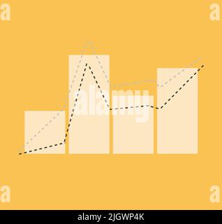 Graphical Statistics Analytics Data Bar Chart Minimal Growth Concept Element Illustration Flat Icon Stock Vector