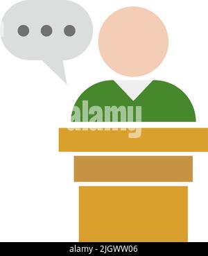 Icon of people giving modern speech. Political and election speech. Editable vector. Stock Vector