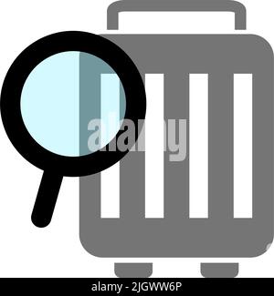 Suitcase luggage inspection. Airport luggage inspection. Editable vector. Stock Vector
