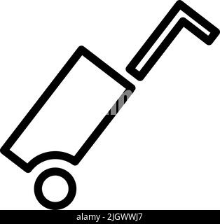 Side suitcase icon. Luggage. Editable vector. Stock Vector