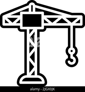 Construction tools tower crane icon . Stock Vector